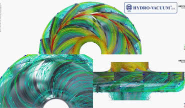 Trajektorie cząstek cieczy w wielostopniowej pompie wirowej typu WH (Ansys CFD)