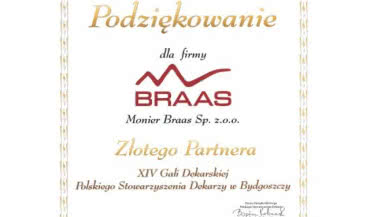 Marka BRAAS uczestniczyła w XIV Gali Dekarskiej w Bydgoszczy